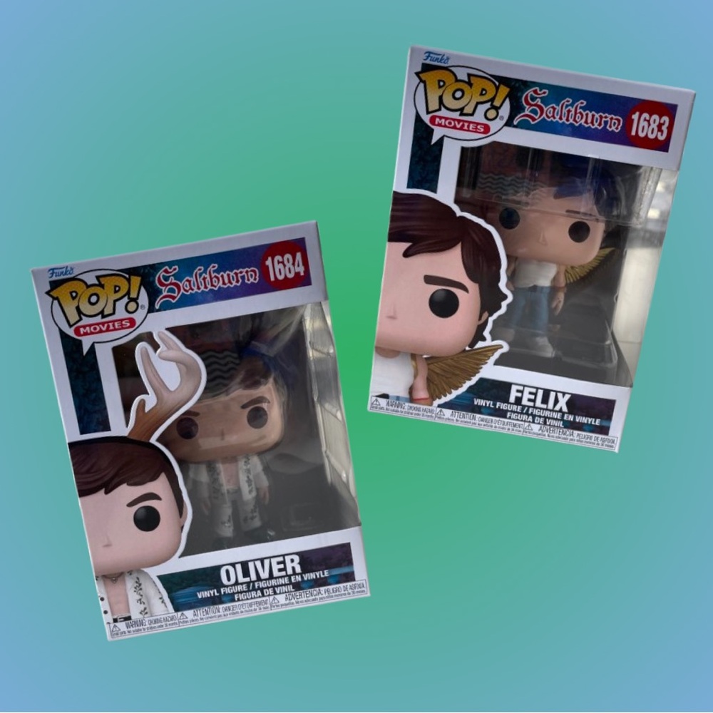 NRFB Funko Pop! Movies Saltburn Felix (1683) & Oliver (1684)